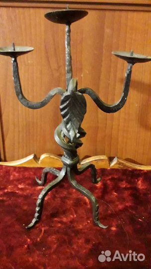 Подсвечник кованый чугун СССР