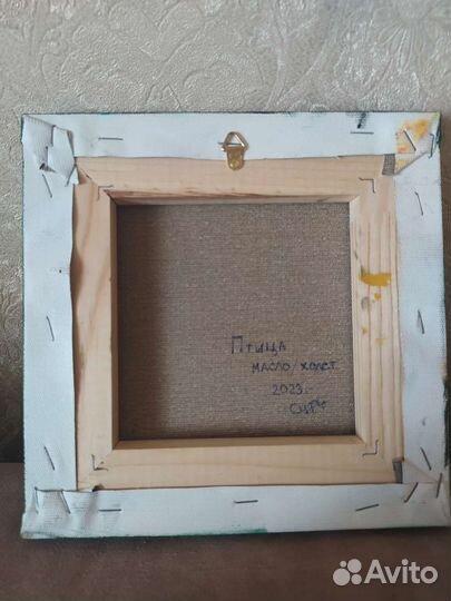 Картина маслом птица 20*20