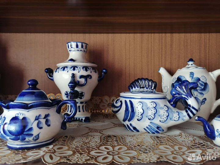 Чайный сервиз СССР новый гжель 3с