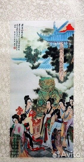 Панно Девушки - китайская живопись,45см.A207ru*105