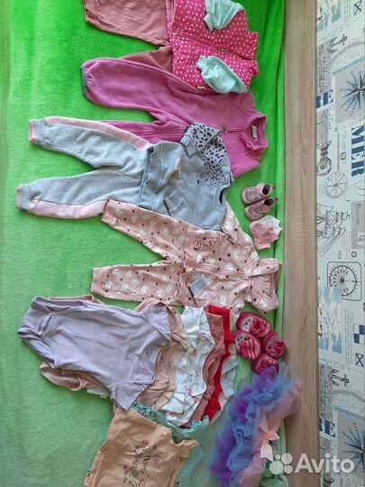 Вещи пакетом для девочки 9-12 мес