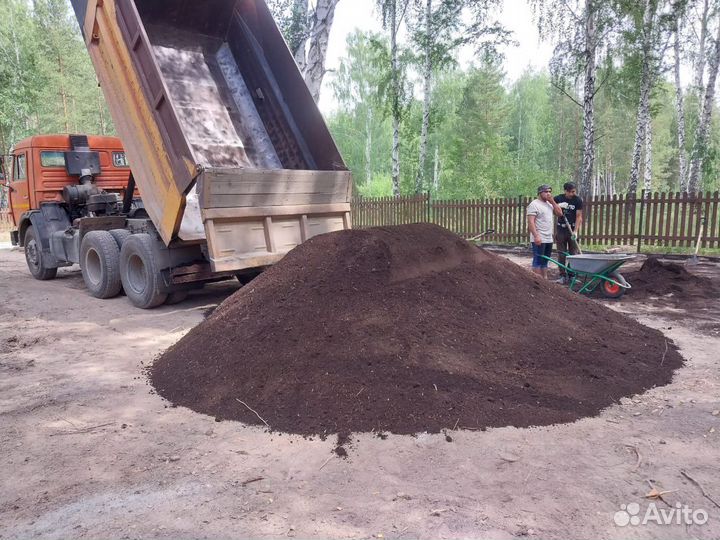 Земля, чернозём, плод. грунт в мешках и навалом