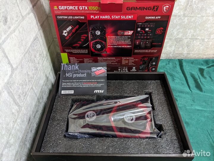 Видеокарта MSI GTX 1050 Ti gaming X 4Gb.Сост новой