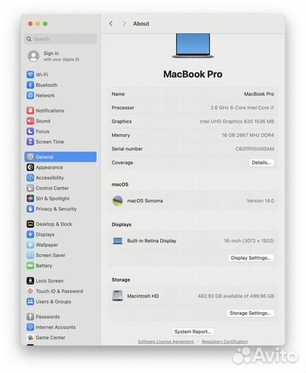 Apple MacBook Pro 16 (2019) i7 / 16 / 512 / 5300M