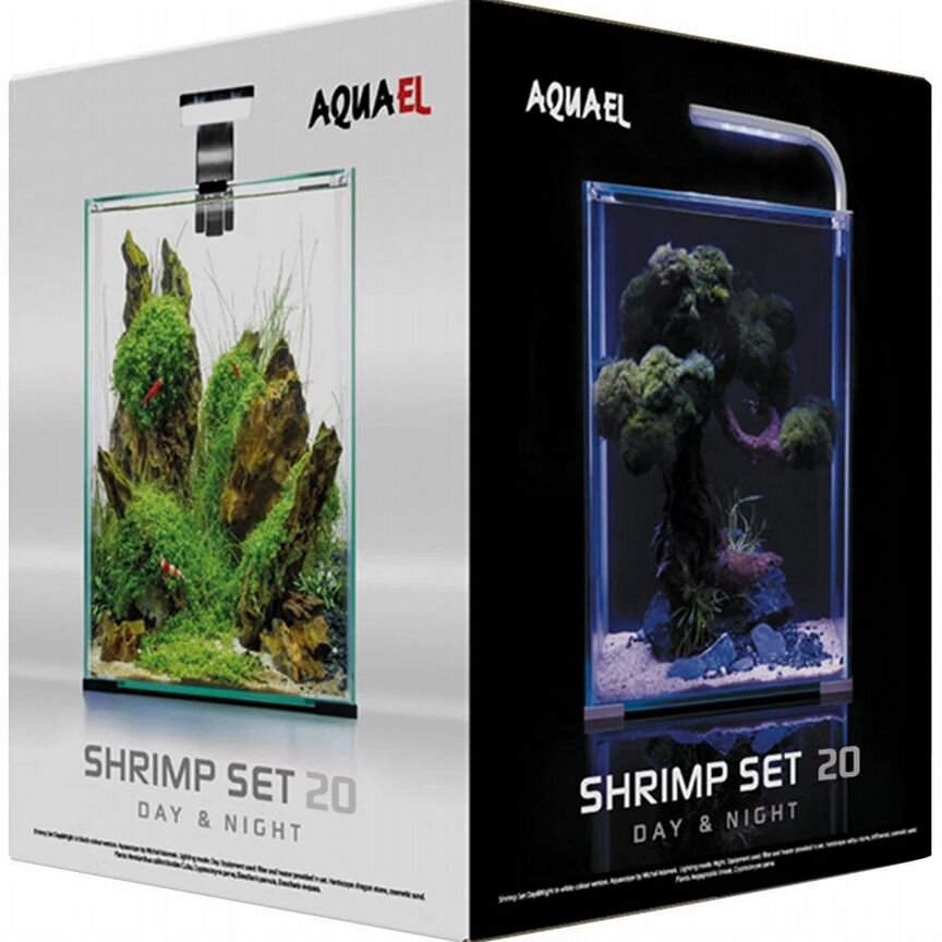 Aквариум aquael shrimp SET DAY & night 20 куб, чер