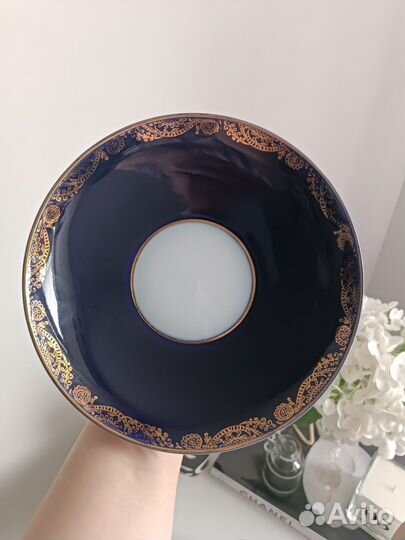 Блюдо тарелка СССР сухарница лфз кобальт
