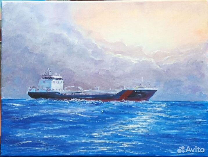 Морской пейзаж. Танкер