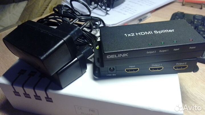 Разветвитель hdmi Splitter 1x2 (DeLink)