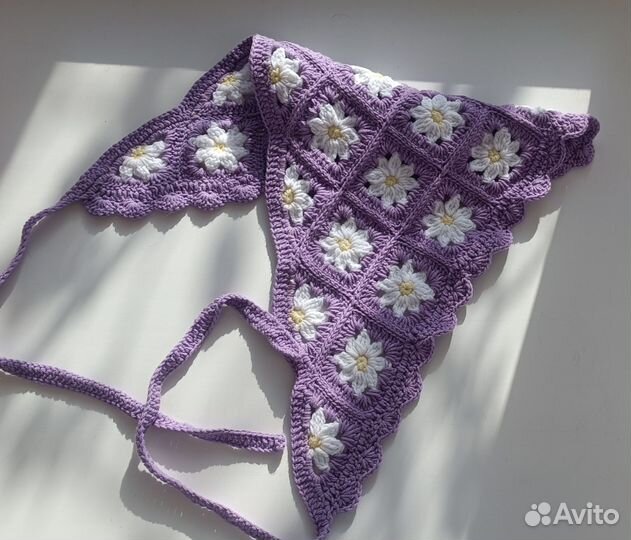 Вязаная косынка бандана