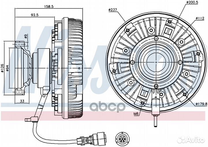 Вискомуфта без крыльчатки volvo (FH12/FH16/NH12