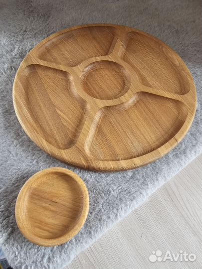 Менажница из дерева с соусником