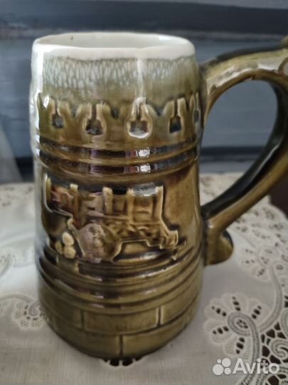 Кружка (2шт) и супница (1шт)старинные,керамика