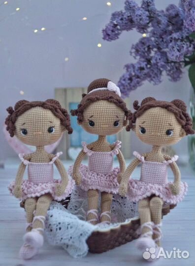 Вязаная кукла балерина
