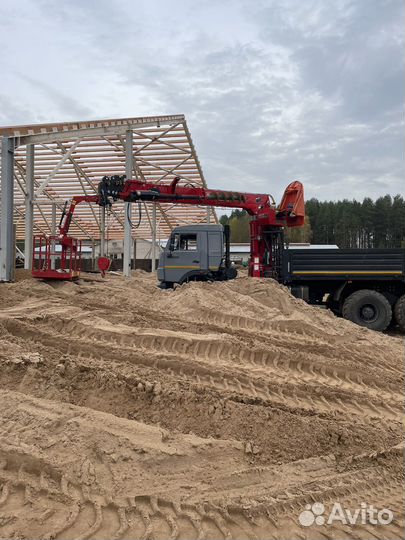 Аренда и услуги манипулятора-вездехода, стрела 6 т, 21 м, борт 10 т, 6.5 м