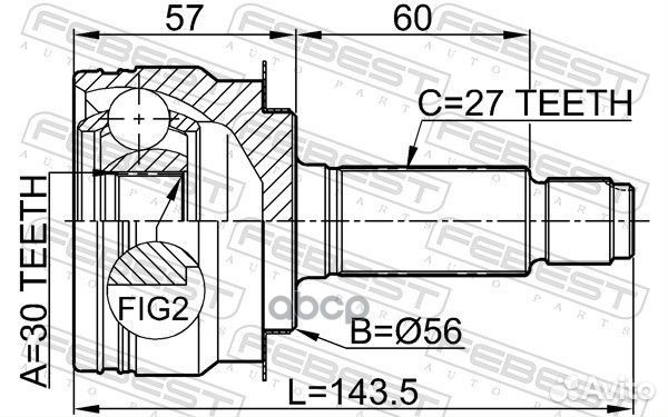 ШРУС внешний subaru tribeca W10 2006.03-2014.01