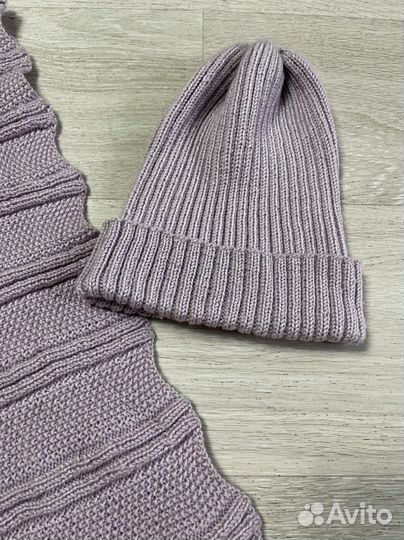 Вязаный комплект ручная работа Шапка и Снуд