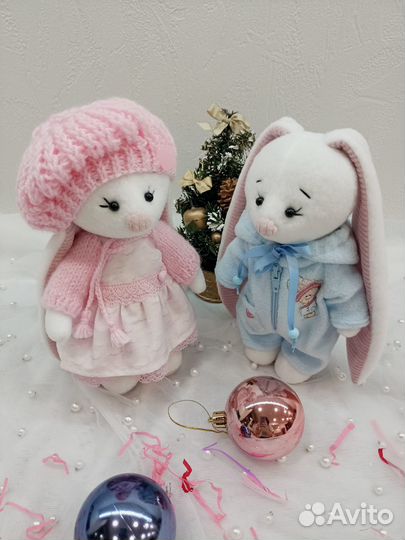 Мягкая игрушка заяц ручная работа