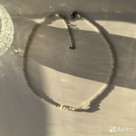 Чокер из натуральных камней с жемчугом