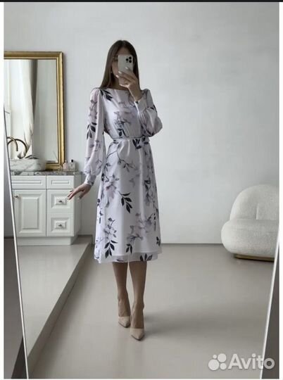 Платье женское шифоновое миди