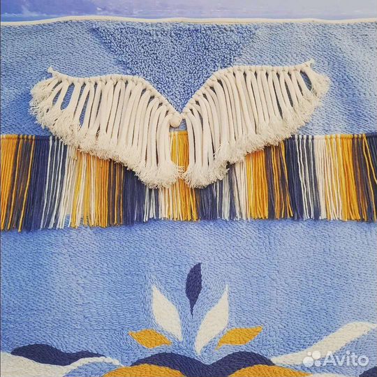 Ковер на стену/вышивка/панно с бахромой большое