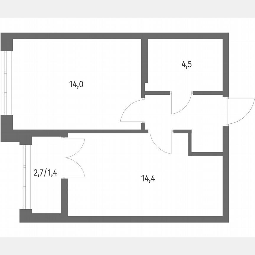 1-к. квартира, 38,3 м², 2/9 эт.