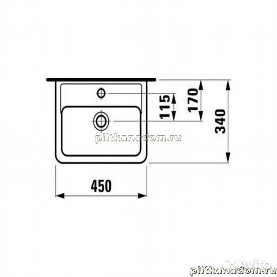 Laufen Pro A 8.1195.1.000.104.1 раковина 45х34