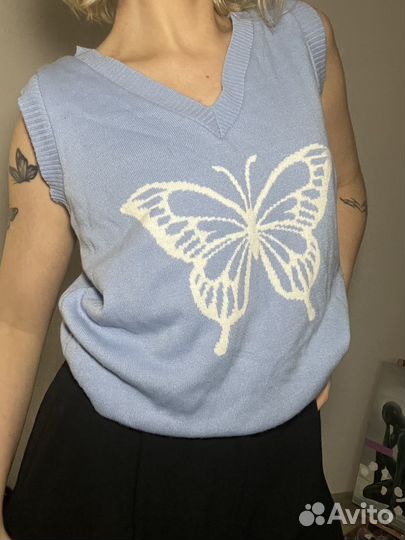 Жилет женский голубой