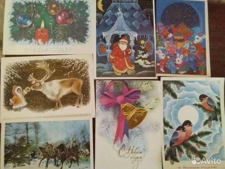Новогодние открытки СССР, чистые