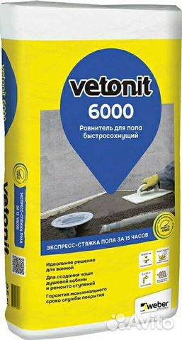 Стяжка пола weber vetonit 6000