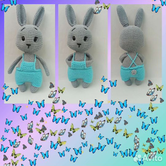 Вязаные игрушки Бык/ Заяц/ Йода/Мишка