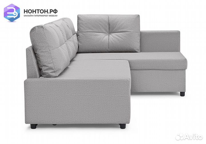 Диван угловой дельфин Поло серый