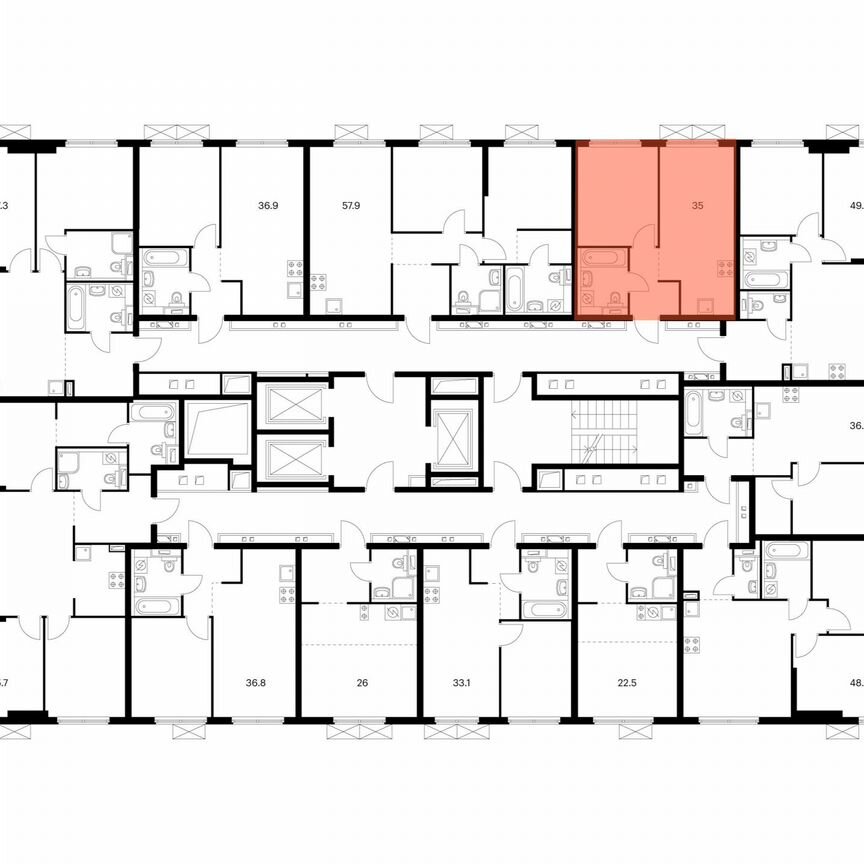 1-к. квартира, 35 м², 18/24 эт.