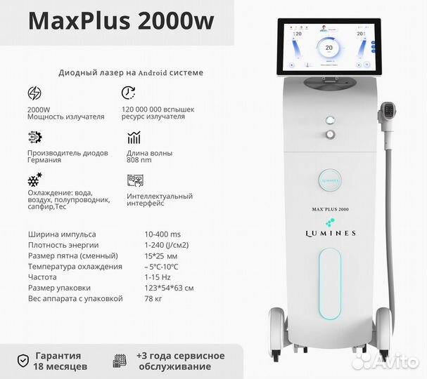 Аппарат для эпиляции люминес Max’Plus 2000