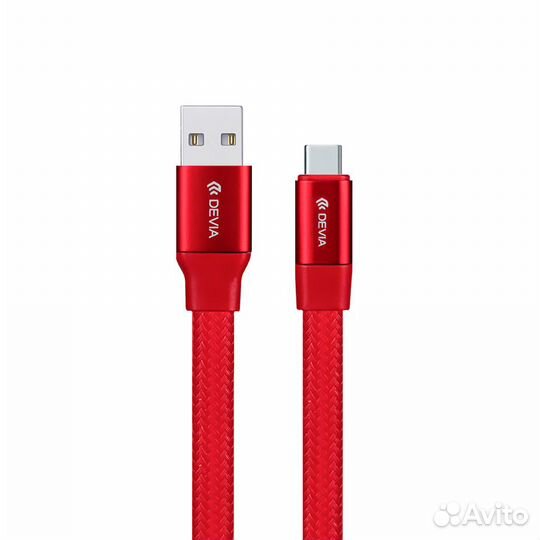 Кабель Devia Ring Y1 Type-C - Red (0.8M, 2.4A)