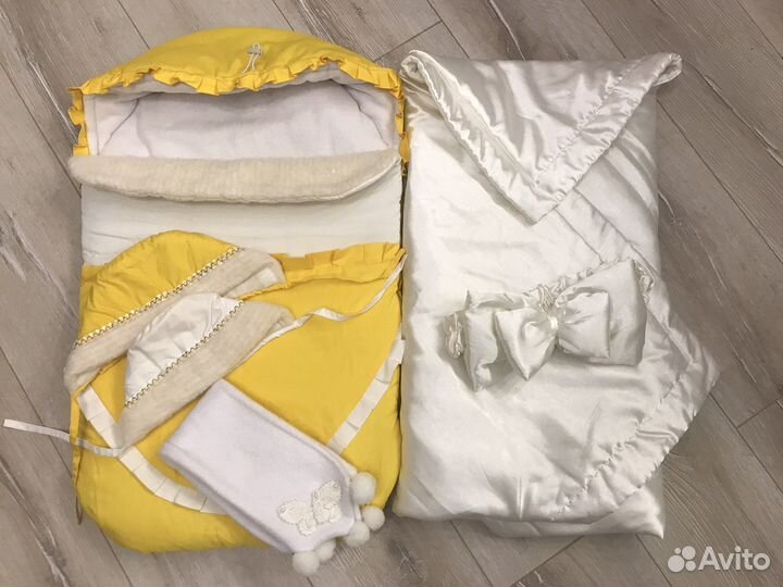 Конверт зимний и одеяло для выписки прогулок