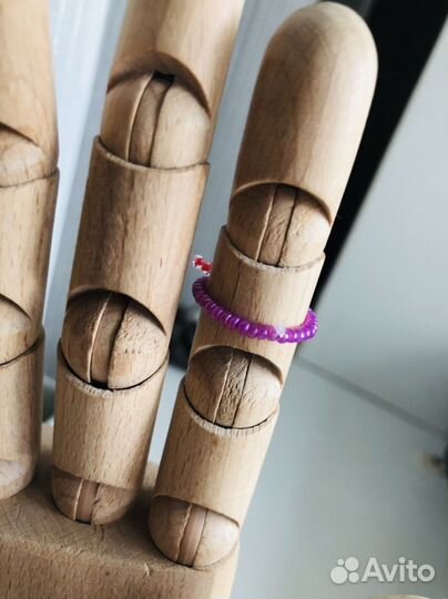 Кольцо с бабочкой из бисера