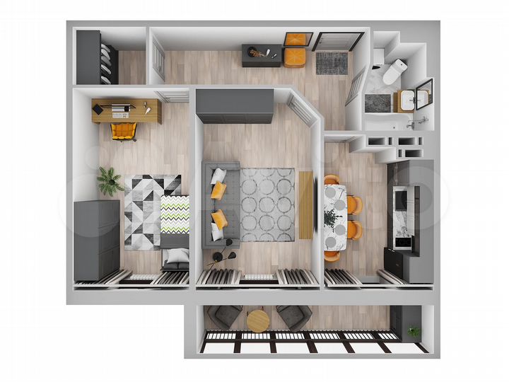 2-к. квартира, 56,6 м², 2/10 эт.