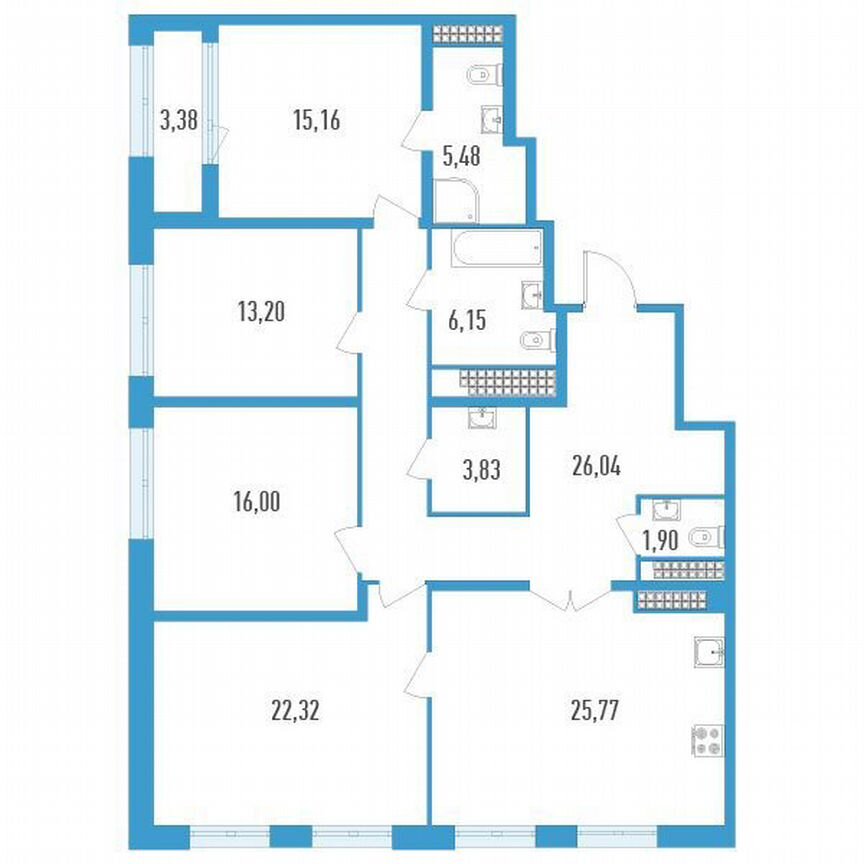 4-к. квартира, 137 м², 19/23 эт.