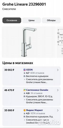 Grohe Lineare комплект смесителей