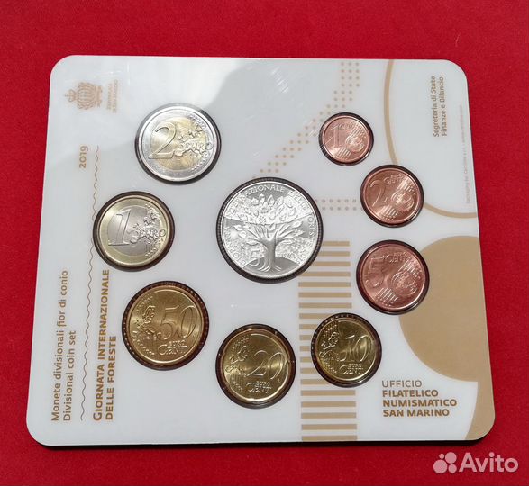 Набор Сан-Марино 2019 год (8 монет + 5 серебро)