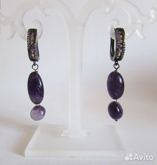 Серьги с Аметистами и Топазами