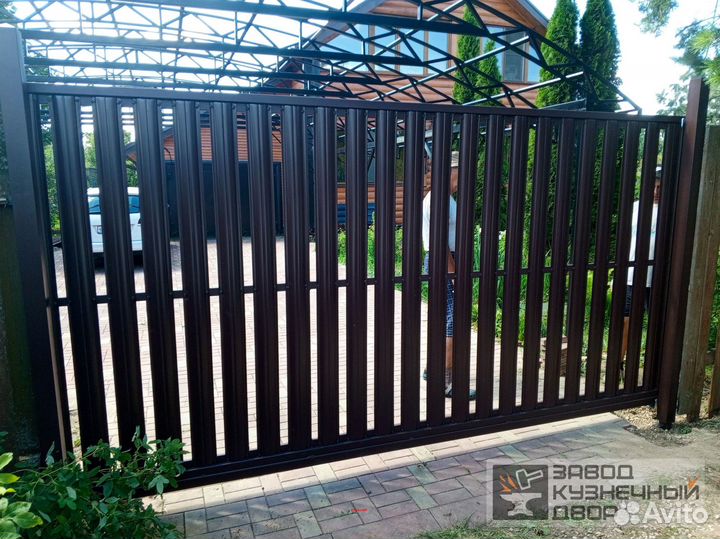 Ворота откатные с калиткой и без