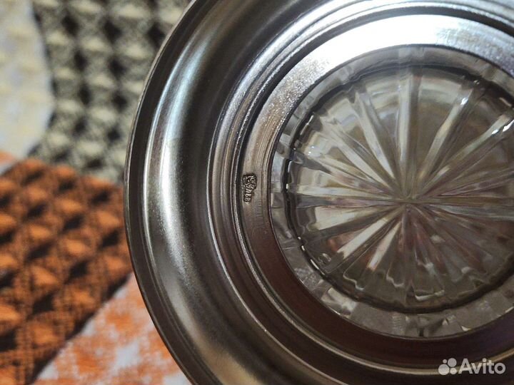 Подстаканник и стакан хрусталь мельхиор