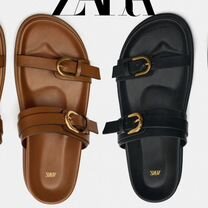 Сандалии Zara 35-42 коричневые и черные