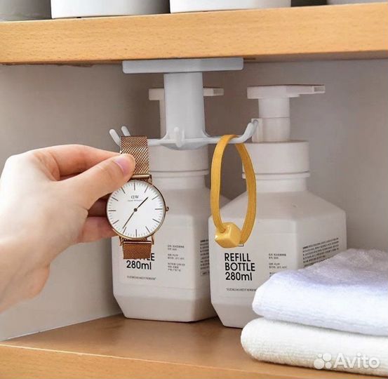 Самоклеющийс врашающийся крючок для кухни на 360