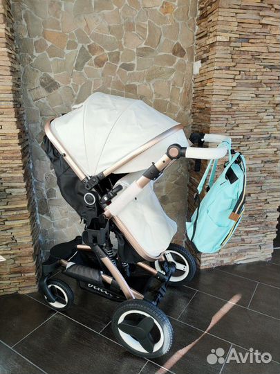 Коляска Белеко 2 в1и 3 в1 экокожа белая