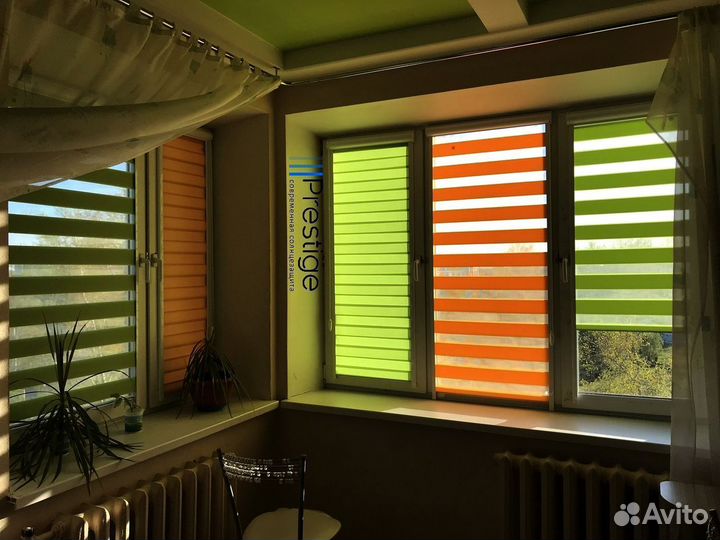 Жалюзи и рулонные шторы день-ночь
