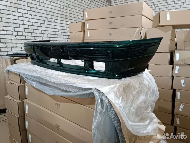 Бампер передний ваз 2114 2115 зеленый (амулет) 371