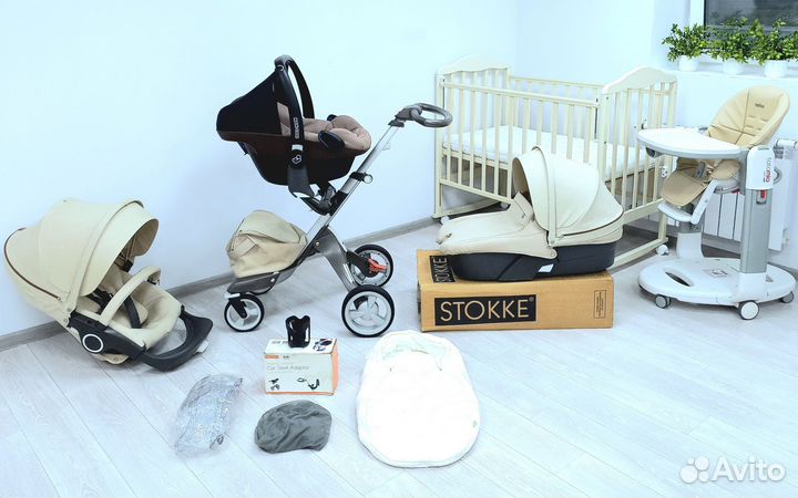 Коляска Stokke xplory 3 в 1 + кроватка+ tatamia