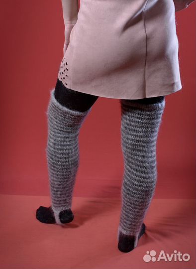 Гетры полосатые пуховые